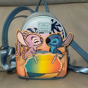 Loungefly Stitch and Angel Sunset Mini Backpack